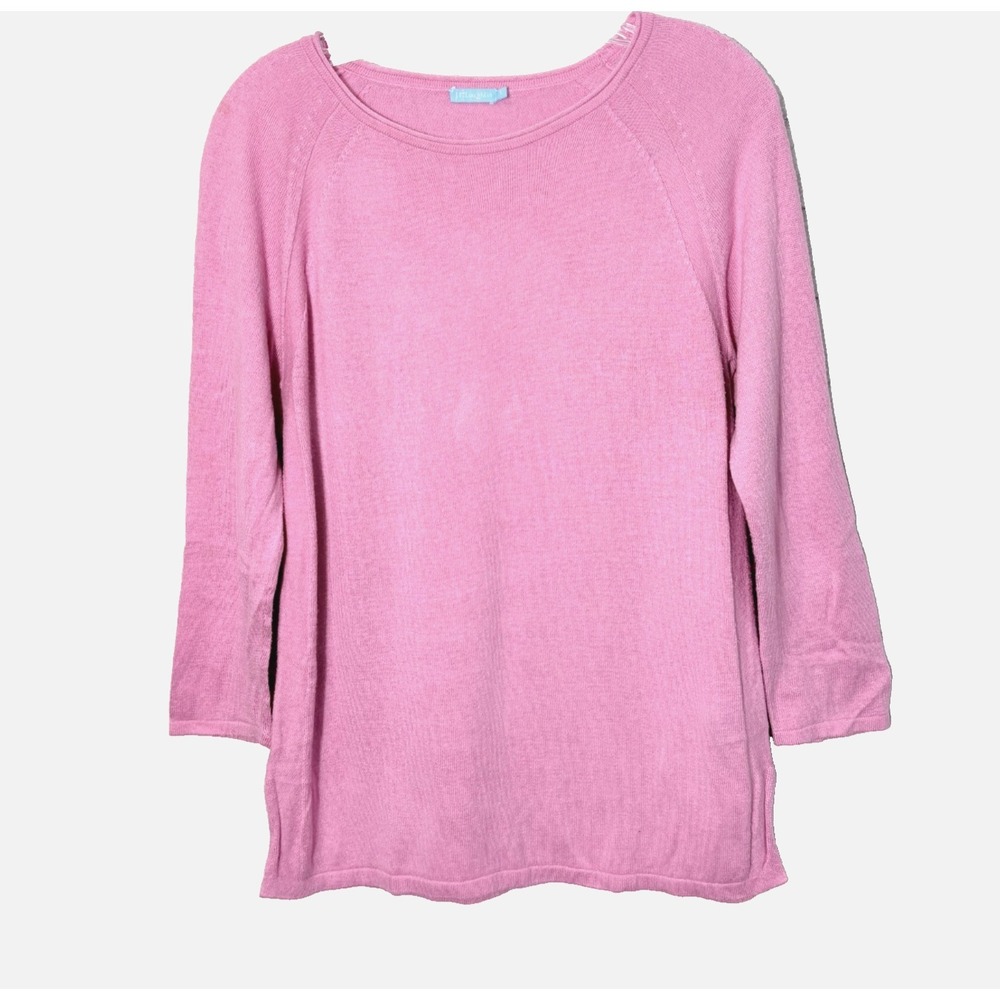 J McLaughlin Pink Lightweight Sweater Small Preppy Coastal Mimialist Spring Top